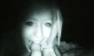 Студентка сосет на камеру ночного видения